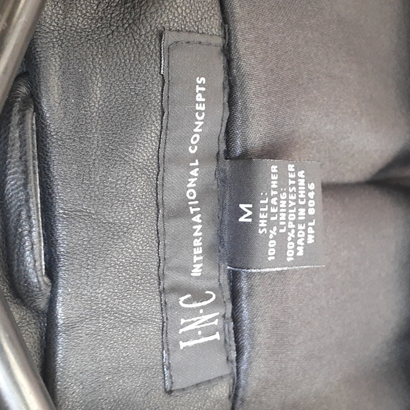 Womens Vintage Black Leather Jacket..brand- INC..size M...NEW - Picture 2 of 14